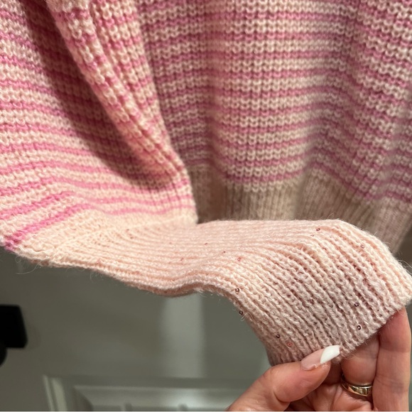Lilly Pulitzer Peony Pink Sequined Long Sleeve Finney Sweater. Size Large. - Picture 6 of 15